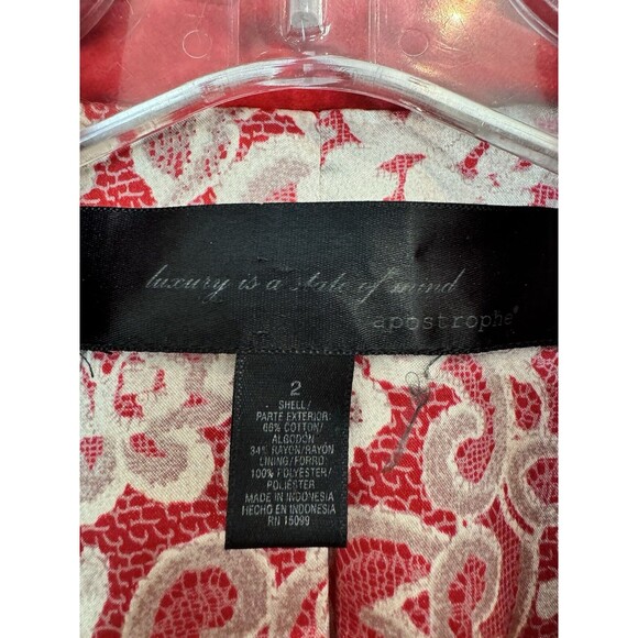 Apostrophe Women's Red Velvet Blazer Pockets Chic Girly Career 2 *Stain - Picture 11 of 14